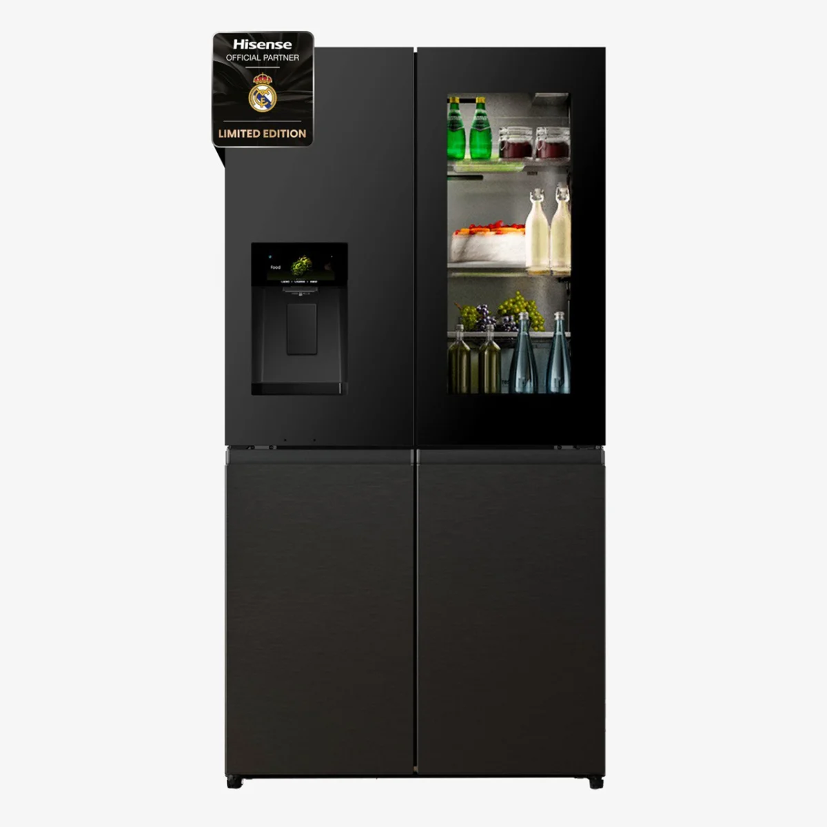 REFRIGERATEUR HISENSE SIDE BY SIDE 4PORTES 617LITRES + DIST D'EAU + GLACON NOIR RQ9P600GTL
