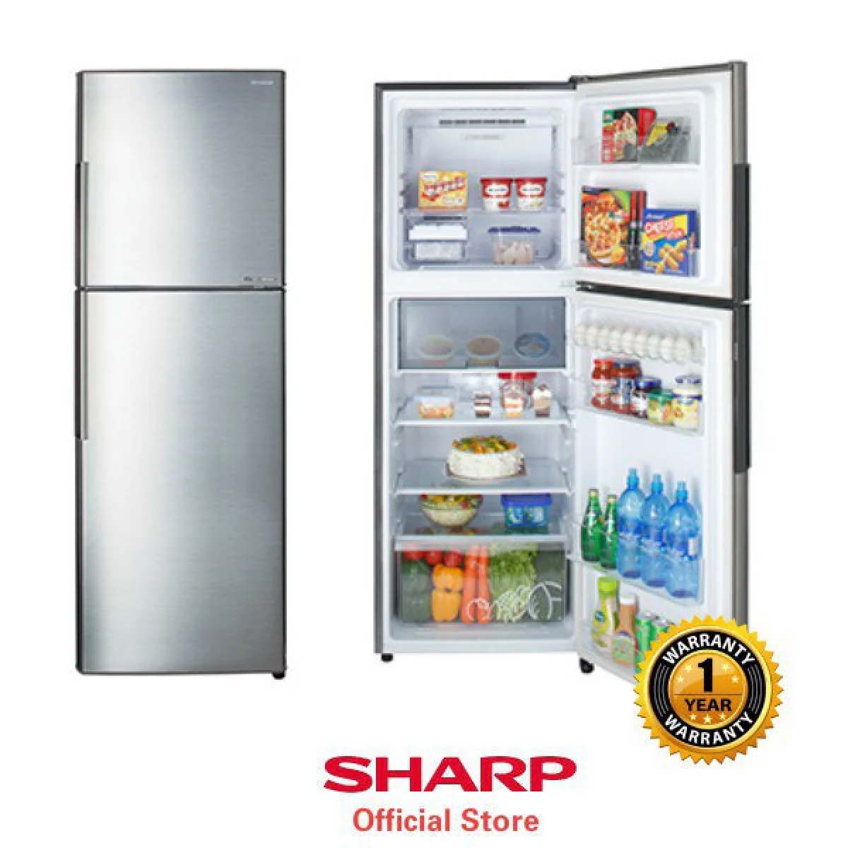 REFRIGERATEUR SHARP 2PORTES INVERTER SILVER SJ-S360-SS