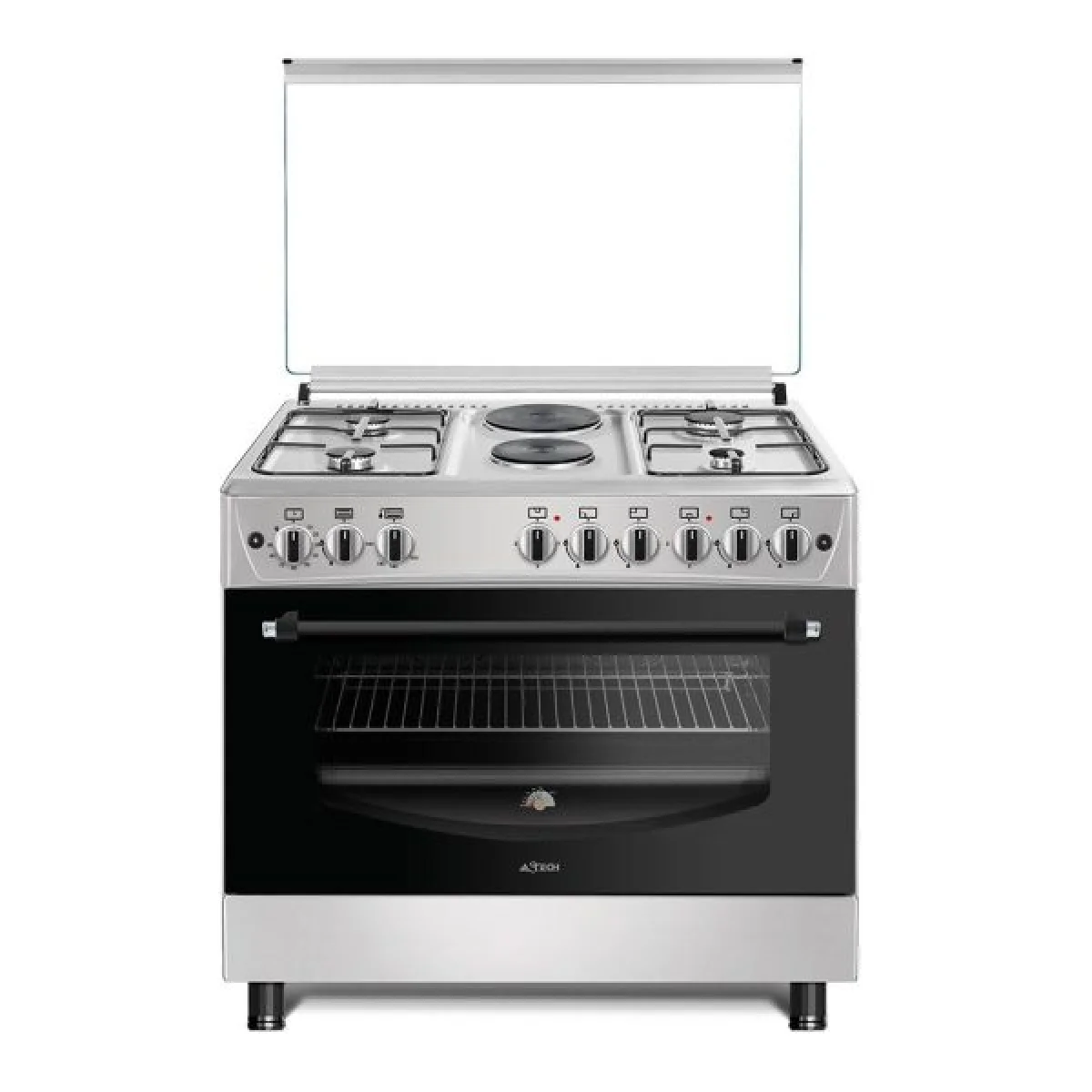 CUISINIERE ASTECH 6FEUX 90X60 2FEUX ELECTRIQUE 4FEUX GAZ + FOUR A GAZ EL42GEL