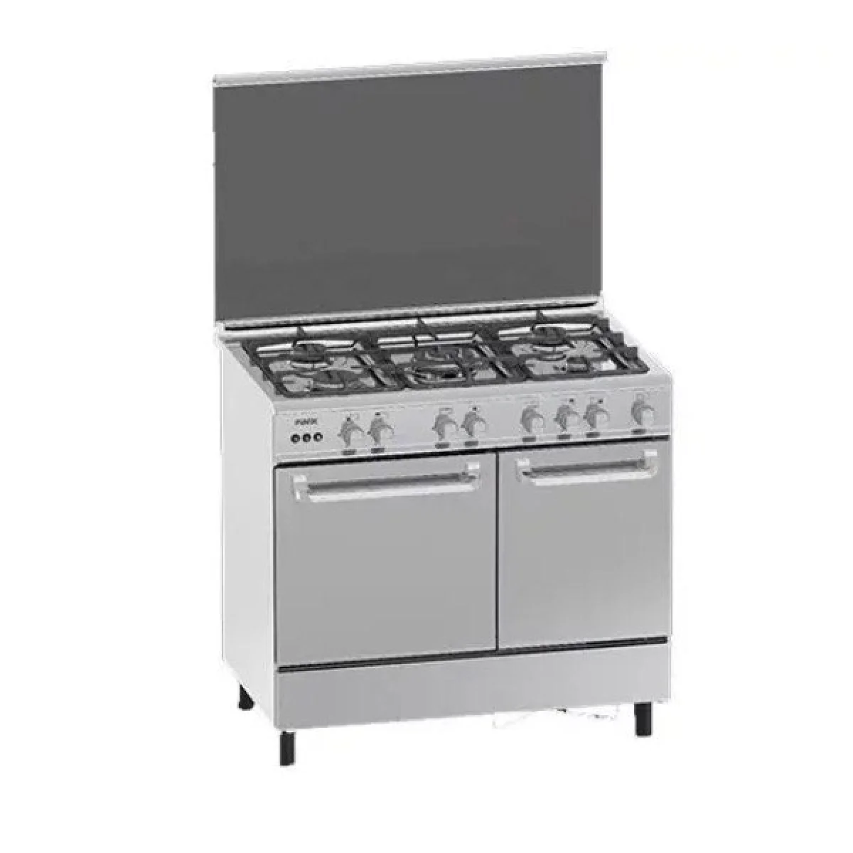 CUISINIERE FINIX 5FEUX 90X60 AVEC PORTE A BOUTEILLE GRIS G95NEM