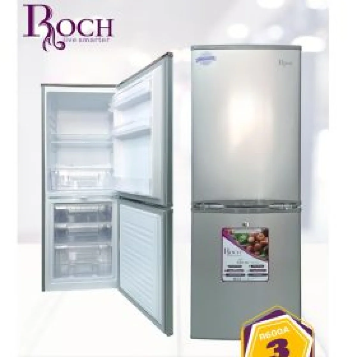 REFRIGERATEUR ROCH COMBINE 3TIROIRS 260LITRES GRIS RFR-260DB