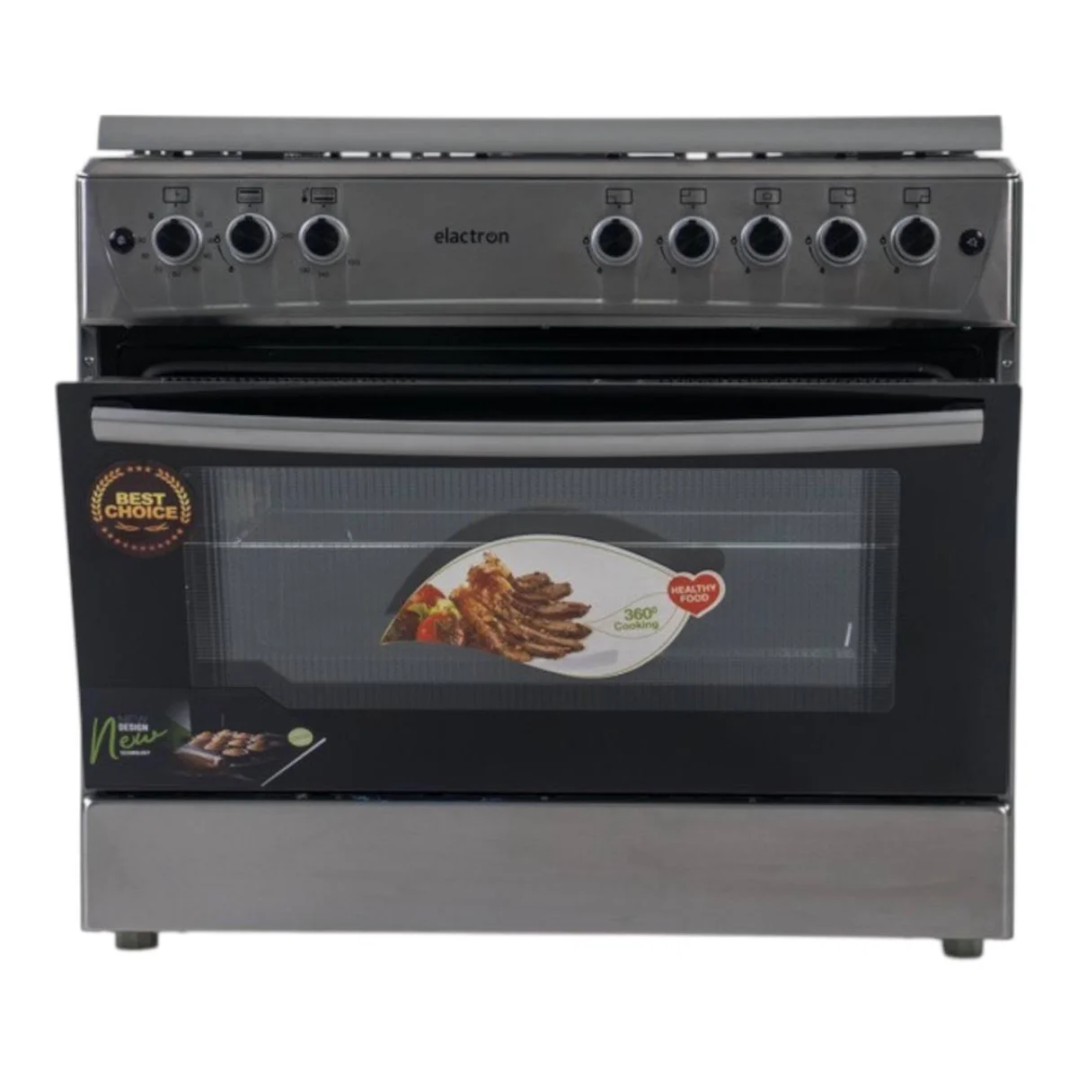 CUISINIERE ELACTRON 5FEUX 90X60 INOX EL6090