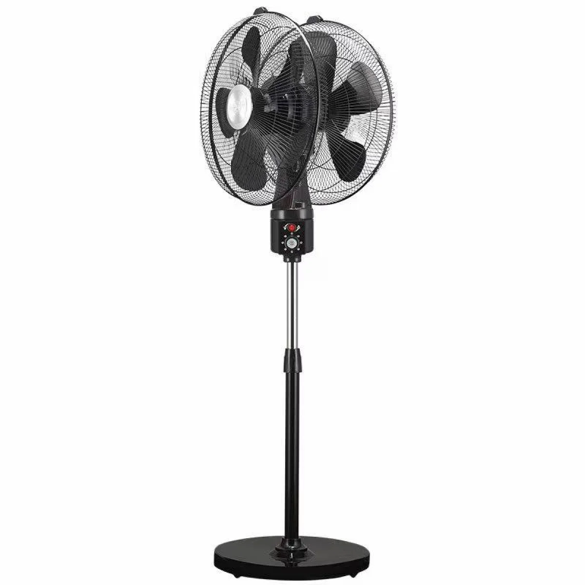 VENTILATEUR SUR PIED OSCILLANT AVEC DEUX TETE ET 2 LAMES