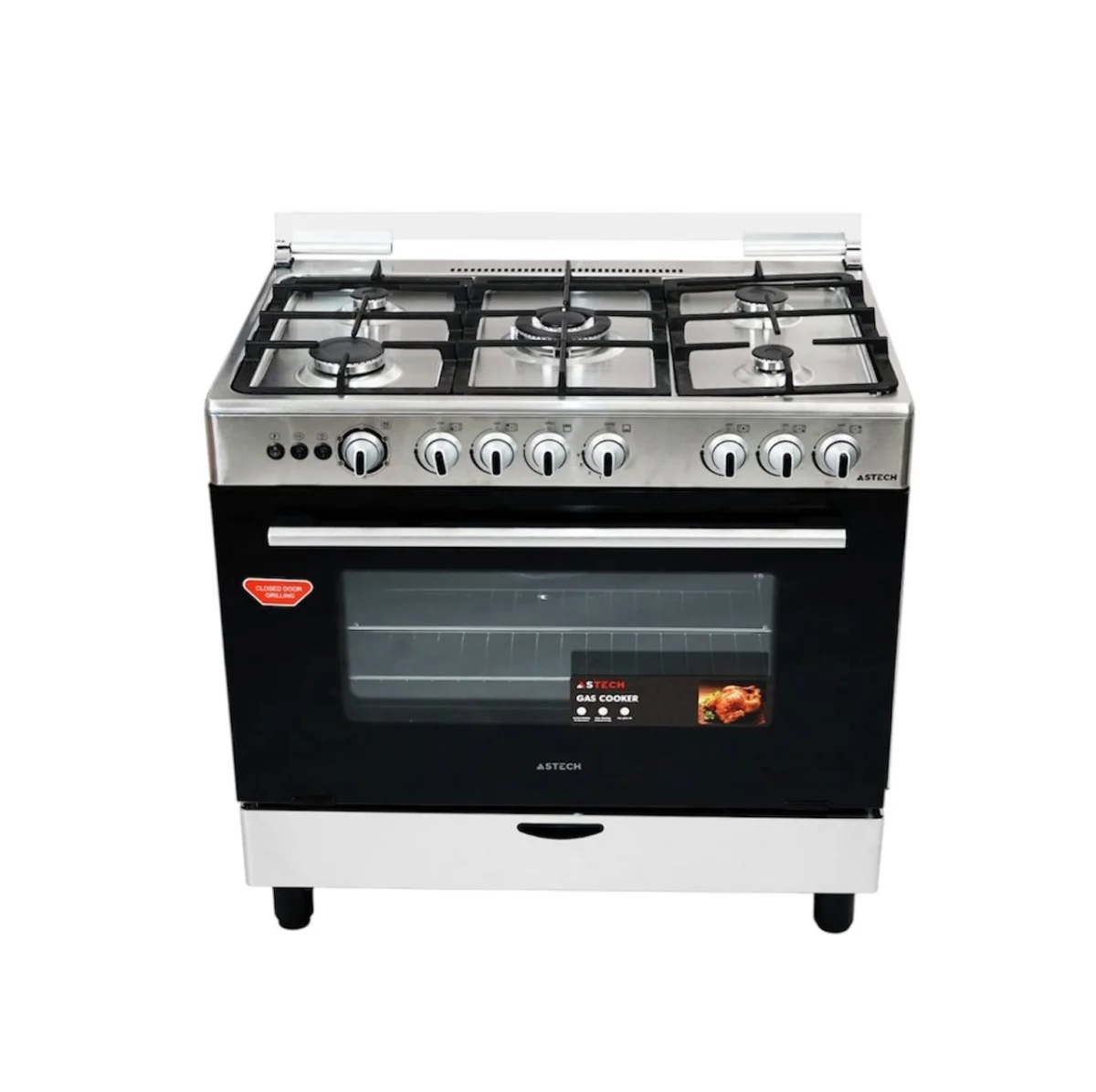 CUISINIERE ASTECH 5FEUX FULL OPTION MINUTERIE 93DA010