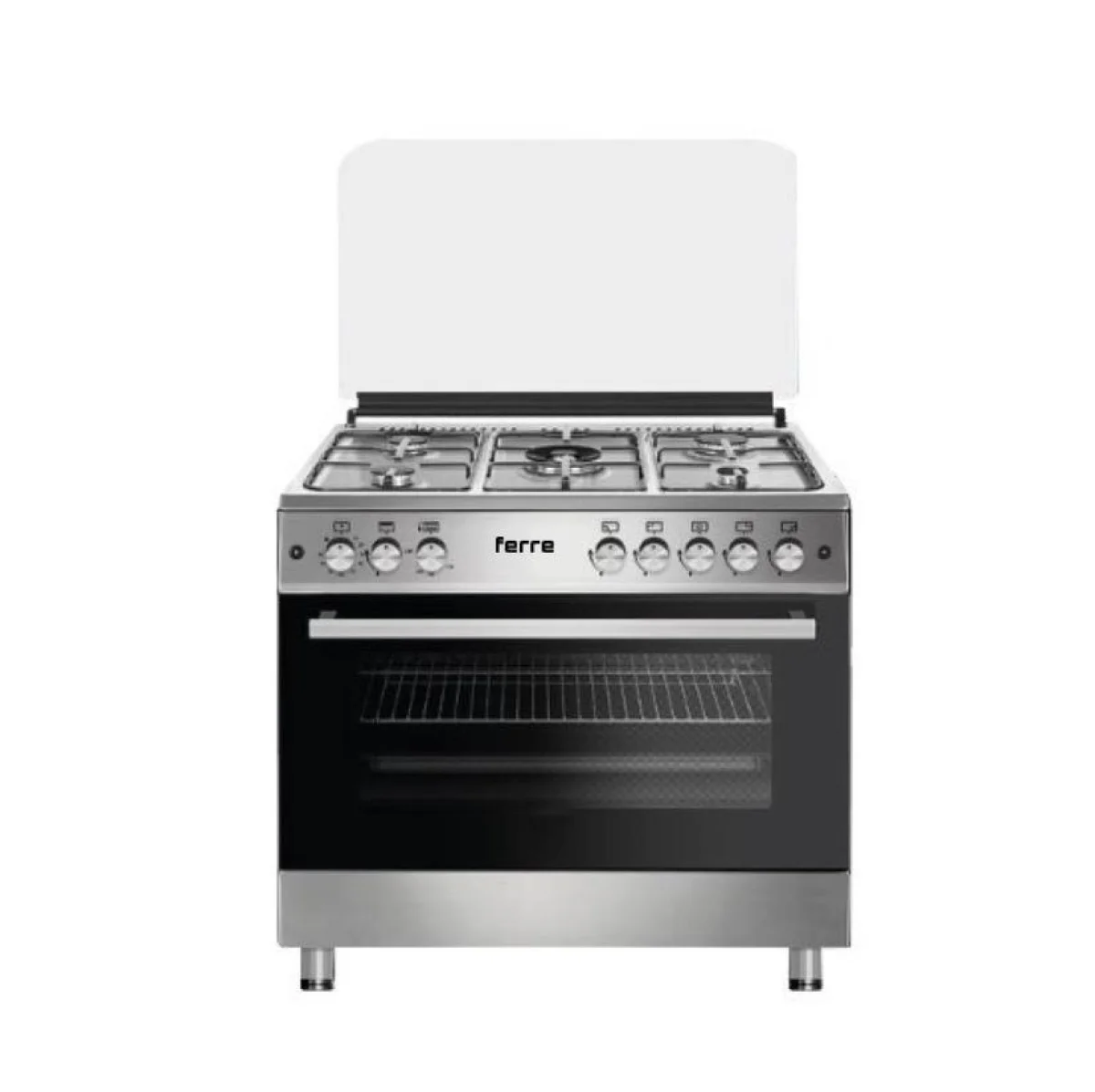 CUISINIERE FERRE 5FEUX 90X60 INOX F9P50G2