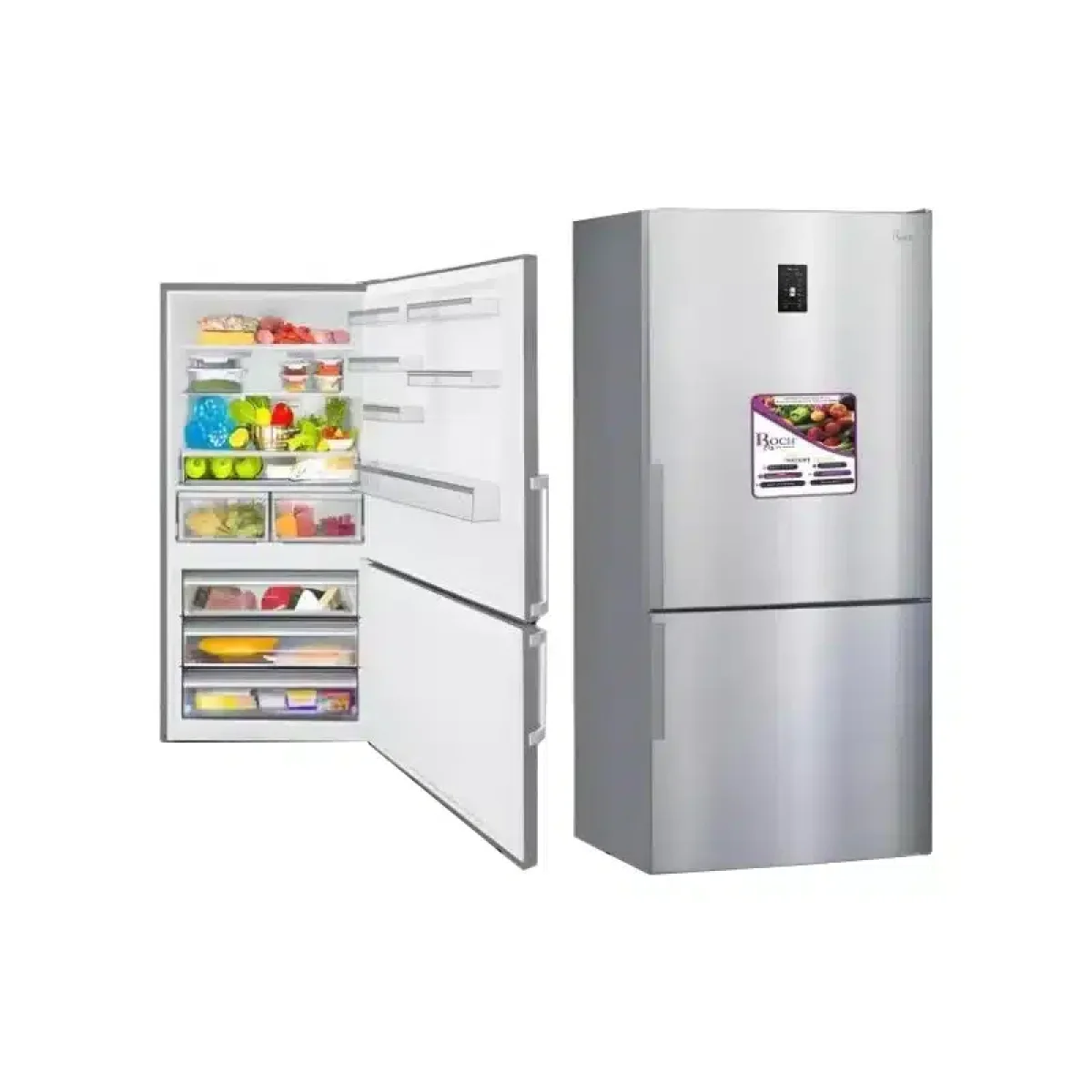  REFRIGERATEUR ROCH COMBINE 3TIROIRS 820LITRES SILVER RFR820DBH