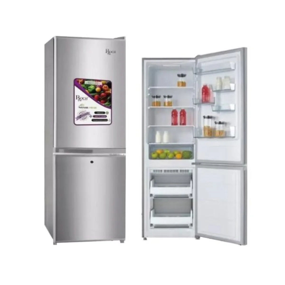 REFRIGERATEUR ROCH COMBINE 2TIROIRS 150LITRES SILVER RFR150DBL