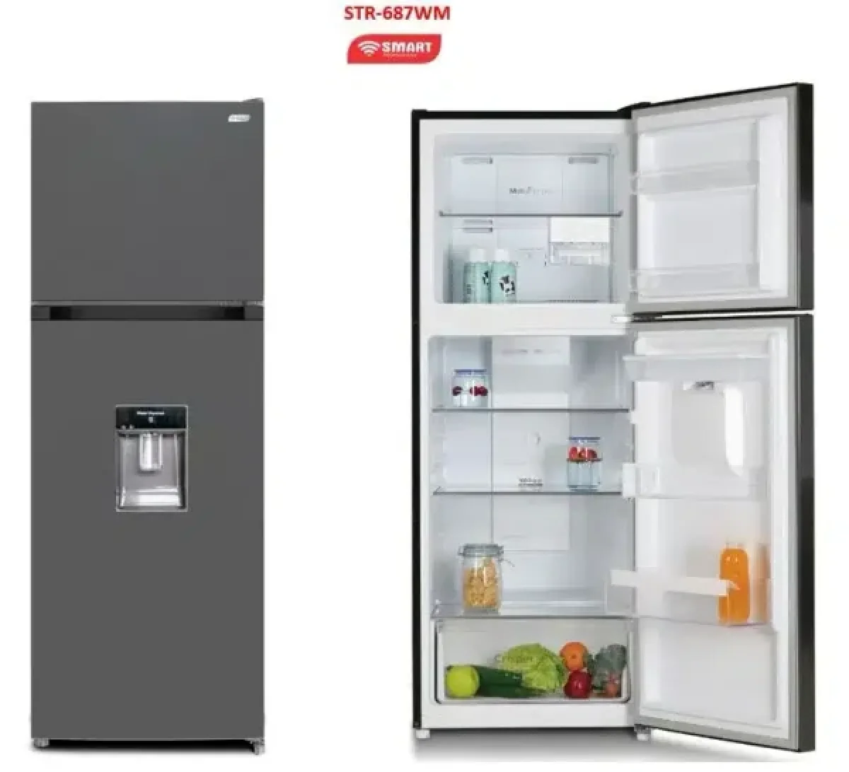 REFRIGERATEUR SMART TECHNOLOGY 2PORTES 250LITRES GRIS STR345M