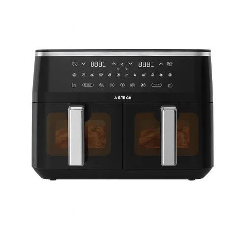 AIR FRYER ASTECH 10LITRES DOUBLE COMPARTIMENTS AF010B-XB