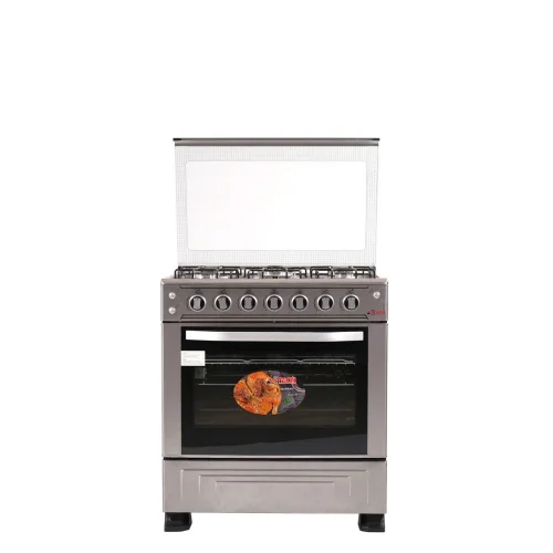 CUISINIERE ASTECH 5FEUX 80X60 A GAZ AVEC FOUR A GAZ INOX 8OMIS