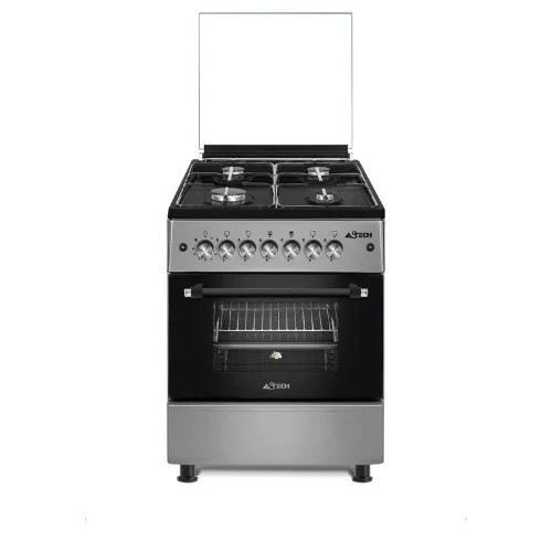 CUISINIERE ASTECH 4FEUX 60X60 A GAZ AVEC FOUR A GAZ INOX CK62MSFRM