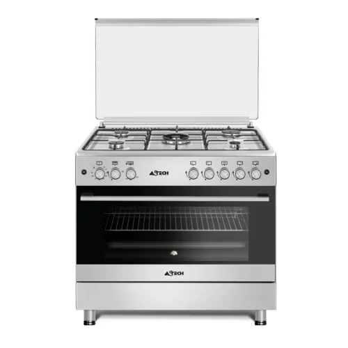 CUISINIERE ASTECH 5FEUX 90X60 A GAZ FULL OPTION VENTILO+FOUR ELECTRIQUE CK97MS