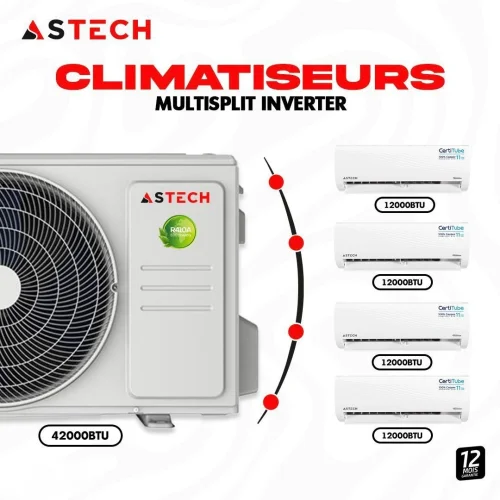 SPLIT ASTECH MURAL Multi-Split INVERTER 42000BTU DOUBLE EVAP(EVAP 4x12000 BTU)