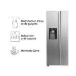REFRIGERATEUR HAIER SIDE BY SIDE AVEC DISTRIBUTEUR DEAU 601L NOS FROST HSW59F18EIMM
