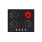 PLAQUE ASTECH  DE CUISSON  ENCASTRABLE  3FEUX ELECTRIC & 1FEUX GAZ 60X60 PL60CG-602NA