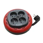 RALLONGE INGELEC RONDE ROUGE NOIRE 4 PRISE 10M 